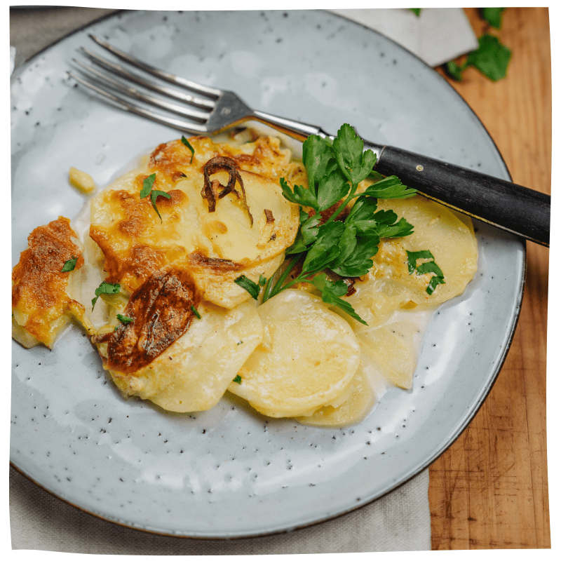 Kartoffelgratin mit Seidentofu &amp; Lauch - Tofu Nagel